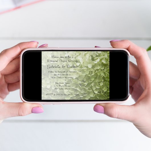 グリーンアナベルアジサイ結婚のリハーサルディナー 招待状