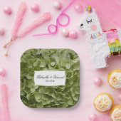 グリーンアナベルアジサイ結婚ズ ペーパープレート (パーティー)