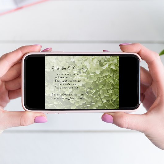 グリーンアナベルアジサイ結婚式の日付を保存 セーブザデート