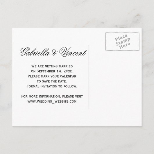 グリーンアナベルアジサイ結婚式の日付を保存 案内ポストカード (裏面)