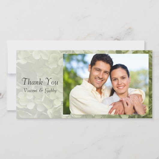 グリーンアナベルアジサイ花ありがとうございました サンキューカード (正面)