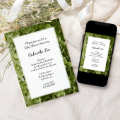 グリーンアナベルアジサイ花ベビーシャワー 招待状