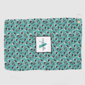 グリーンアニマルプリントモノグラム ゴルフタオル (横)