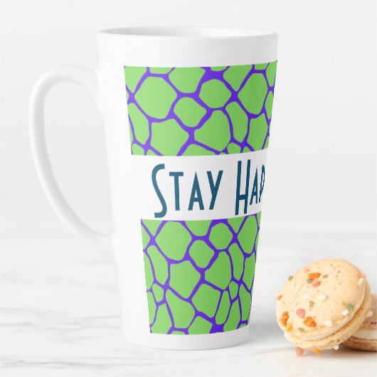 グリーンアニマルプリント パーソナライズされた カフェラテマグ (インサイチュ)