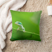 グリーンアノールリザードとの出会い クッション (ブランケット)