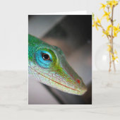 グリーンアノールリザード カード (黄色い花)