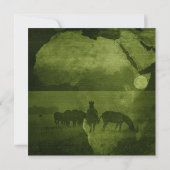 グリーンアフリカ&ゼブラのサファリ誕生日パーティー 招待状 (裏面)