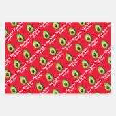 グリーンアボカドクリスマスラッピング紙シート ラッピングペーパーシート (正面3)