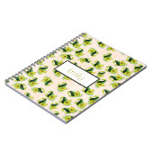 グリーンアボカドス水彩模様パーソナライズされた ノートブック (左側)