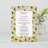 グリーンアボカドス水彩模様誕生日招待状 招待状 (スタンド正面)