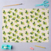 グリーンアボカドス水彩模様 薄葉紙 (クラフト)