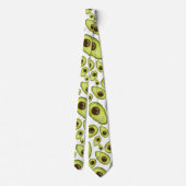 グリーンアボカドフルーツパターン食品ビーガン ネクタイ (裏面)