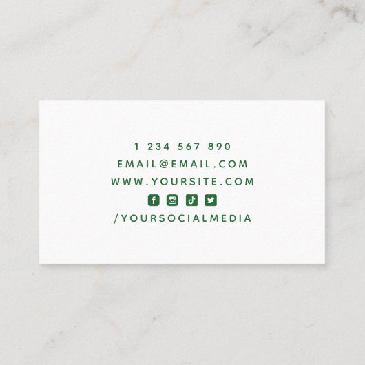 グリーンアメリカンフットボールのコーチ選手ソーシャルメディア 名刺 (裏面)