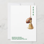 グリーンアメリカンフットボール卒業パーティー 招待状 (裏面)