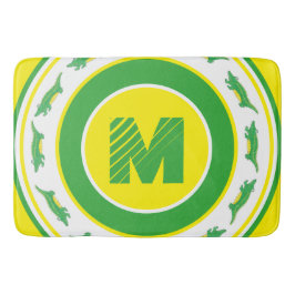 グリーンアリゲータークロコダイルゲーターイニシャル バスマット