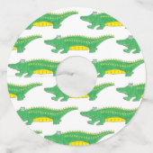 グリーンアリゲータークロコダニワゲーター動物 ワイングラスタグ (正面)