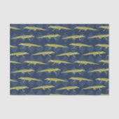 グリーンアリゲーター、ネイビーブルーダイヤモンドパターン 薄葉紙 (正面)