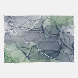 グリーンアルコールインク キッチンタオル