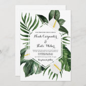 グリーンアンスリウムの結婚式 招待状 (正面/裏面)