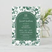 グリーンアンティークチノイスリーSweet sixteen 招待状 (スタンド正面)