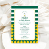 グリーンアンドイエローゴルフベビーシャワー招待状 招待状