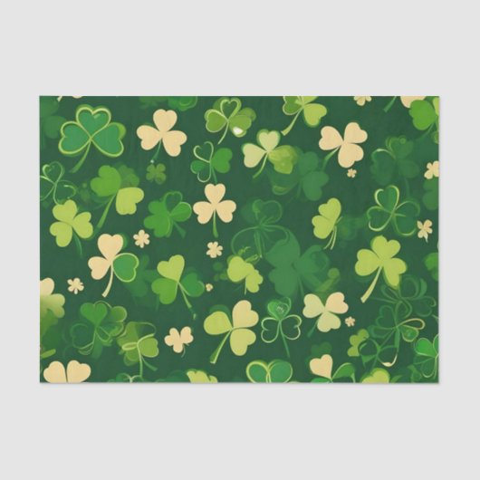 グリーンアンドイエローセントパトリックの日シャムロック 薄葉紙 (正面)