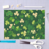 グリーンアンドイエローセントパトリックの日シャムロック 薄葉紙 (クラフト)