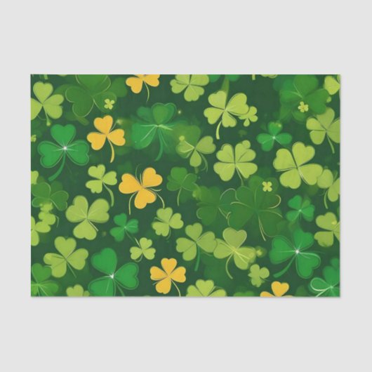 グリーンアンドイエローセントパトリックの日シャムロック 薄葉紙 (正面)