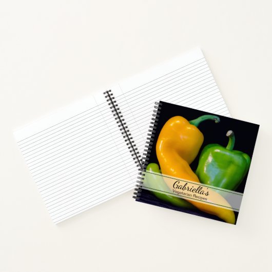 グリーンアンドイエローピーパーズベジタリアンレシピ ノートブック (内部)