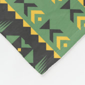 グリーンアンドイエローファームハウスカントリー フリースブランケット (角)