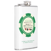 グリーンアンドオフホワイトカジノトランプのポーカーチップ誕生日 フラスク (右)