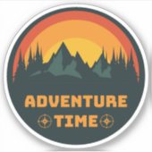 グリーンアンドオレンジイラストレーションマウンテンアドベンチャー シール (正面)