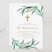 グリーンアンドクロスファースト聖餐式招待状 案内状 (正面/裏面)