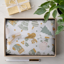 グリーンアンドゴールドのクリスマスホリデーパーティー 薄葉紙