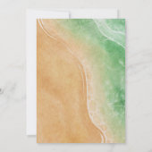 グリーンアンドサンドウォーターカラーショアビーチ結婚式 招待状 (裏面)