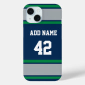 グリーンアンドシルバースポーツストライプ Case-Mate iPhoneケース (裏面)