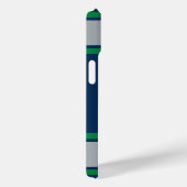 グリーンアンドシルバースポーツストライプ Case-Mate iPhoneケース (裏面 / 右)