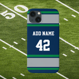 グリーンアンドシルバースポーツストライプ iPhone 15ケース