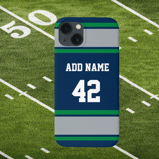 グリーンアンドシルバースポーツストライプ Case-Mate iPhoneケース