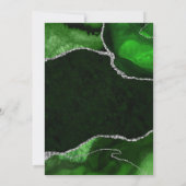 グリーンアンドシルバーフェイクグリッターアゲートキンセアニェラ 招待状 (裏面)