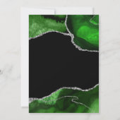 グリーンアンドシルバーフェイクグリッターアゲートキンセアニェラ 招待状 (裏面)