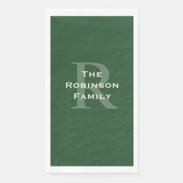グリーンアンドタンネームモノグラム紙ゲストタオル