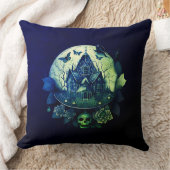 グリーンアンドパープルゴシックハ幽霊のよく出るウス クッション (ブランケット)
