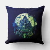 グリーンアンドパープルゴシックハ幽霊のよく出るウス クッション (正面)