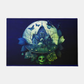 グリーンアンドパープルゴシックハ幽霊のよく出るウス ドアマット (正面)