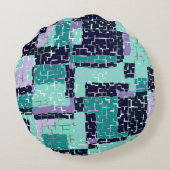 グリーンアンドパープルラウンド装飾用クッションポーフ ラウンドクッション (裏面)