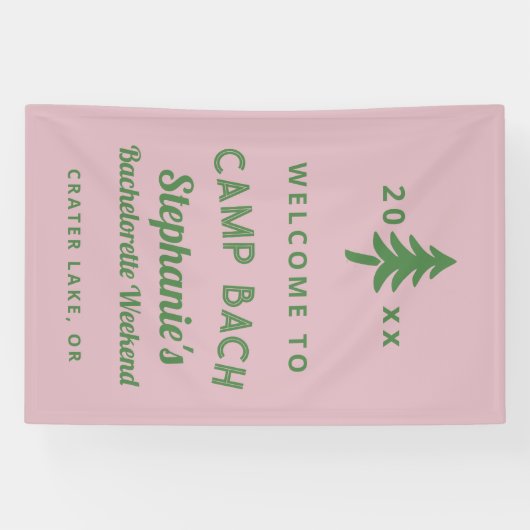 グリーンアンドピンクキャンプバッハバチェロレッテウィークエンド 横断幕 (横)