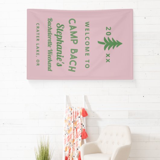 グリーンアンドピンクキャンプバッハバチェロレッテウィークエンド 横断幕 (インサイチュ)