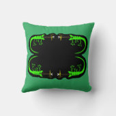 グリーンアンドブラックカメレオン装飾用クッション クッション (裏面)