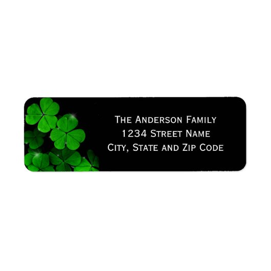 グリーンアンドブラッククローバー差出人住所ラベル ラベル (正面)
